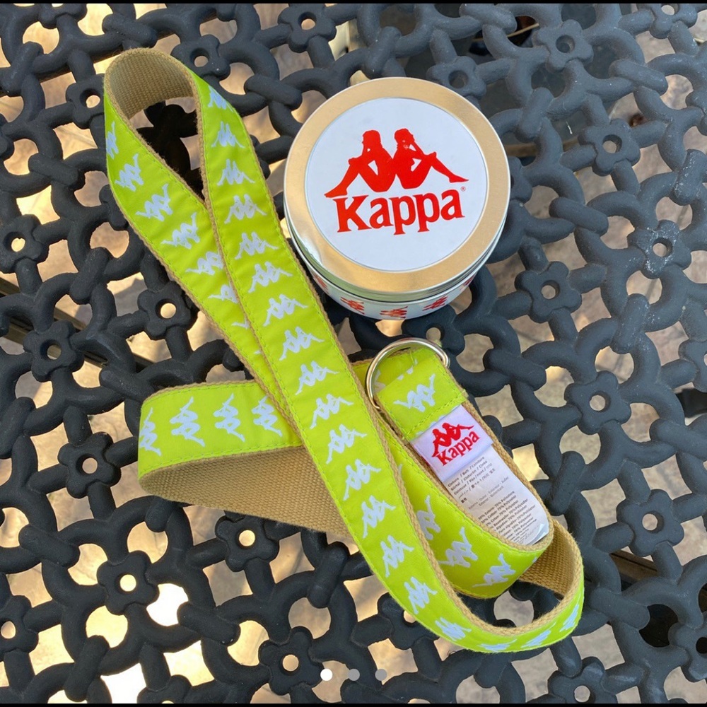 Kappa 222 Banda Belt 3.5 Green Lime-Beige Curry 🥝